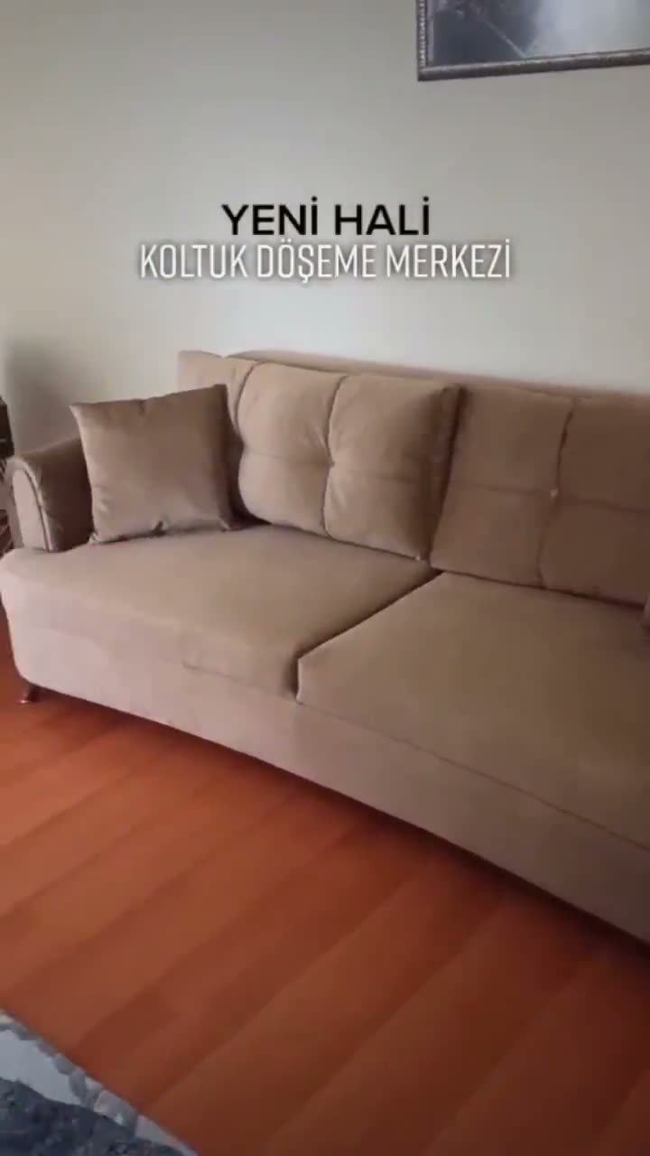 Yenilenen bej kanepe